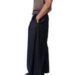 Black Wool Wide Wool Trouser - LIKELIHOOD