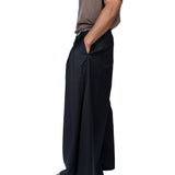 Black Wool Wide Wool Trouser - LIKELIHOOD
