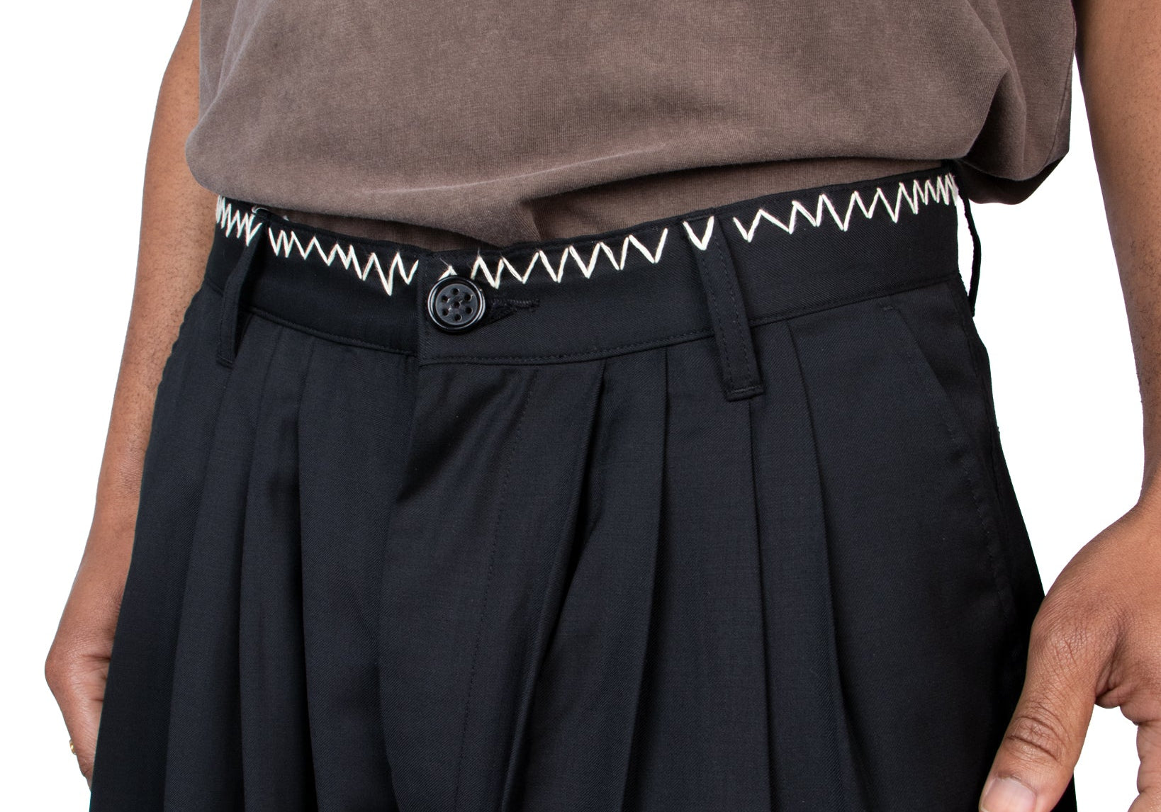 Black Wool Wide Wool Trouser - LIKELIHOOD