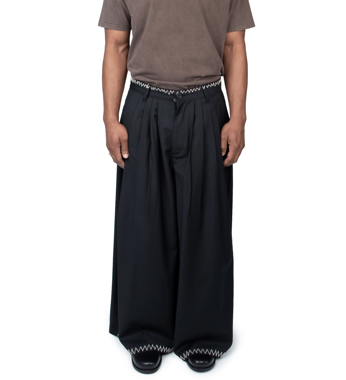 Black Wool Wide Wool Trouser - LIKELIHOOD