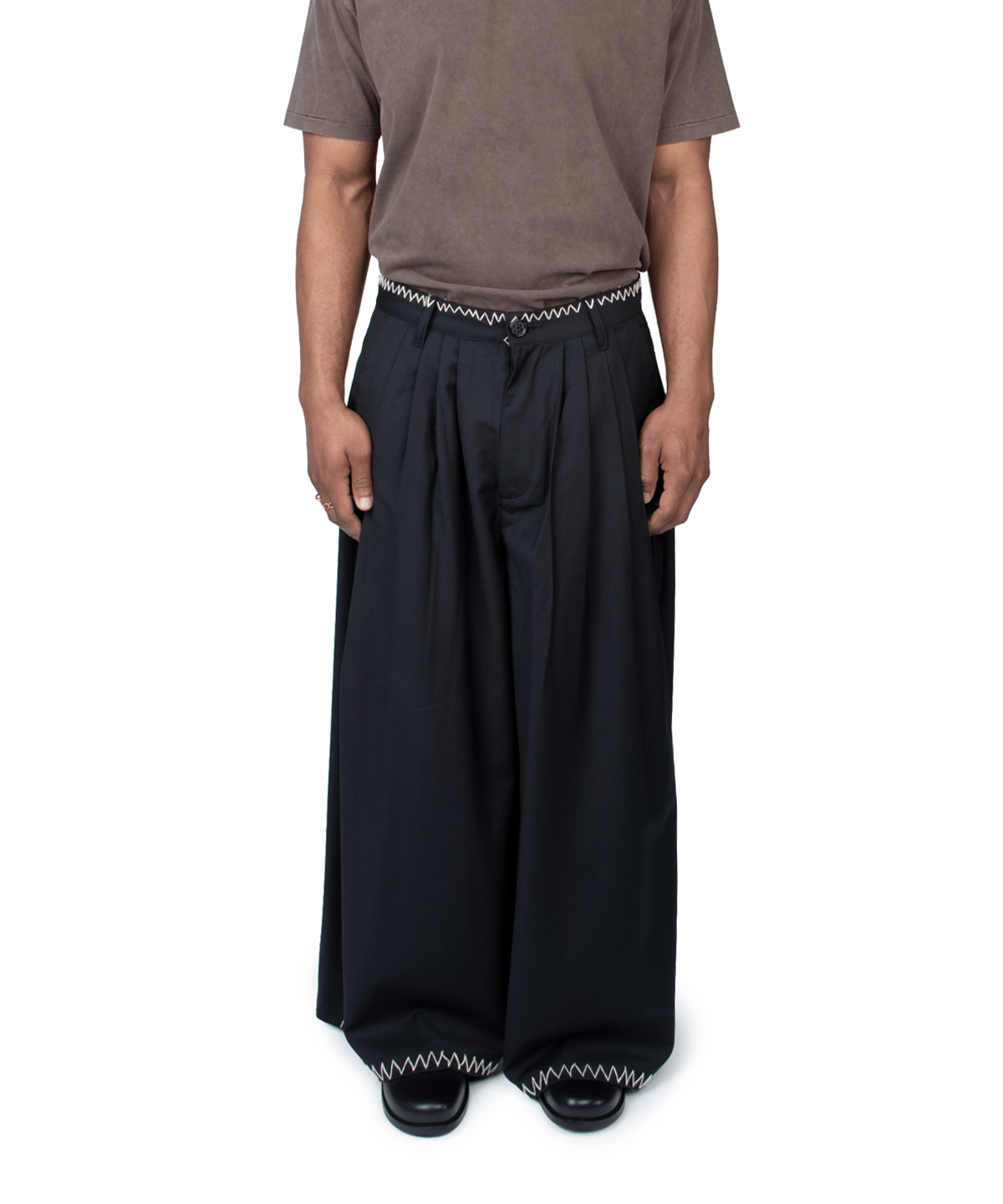 Black Wool Wide Wool Trouser - LIKELIHOOD
