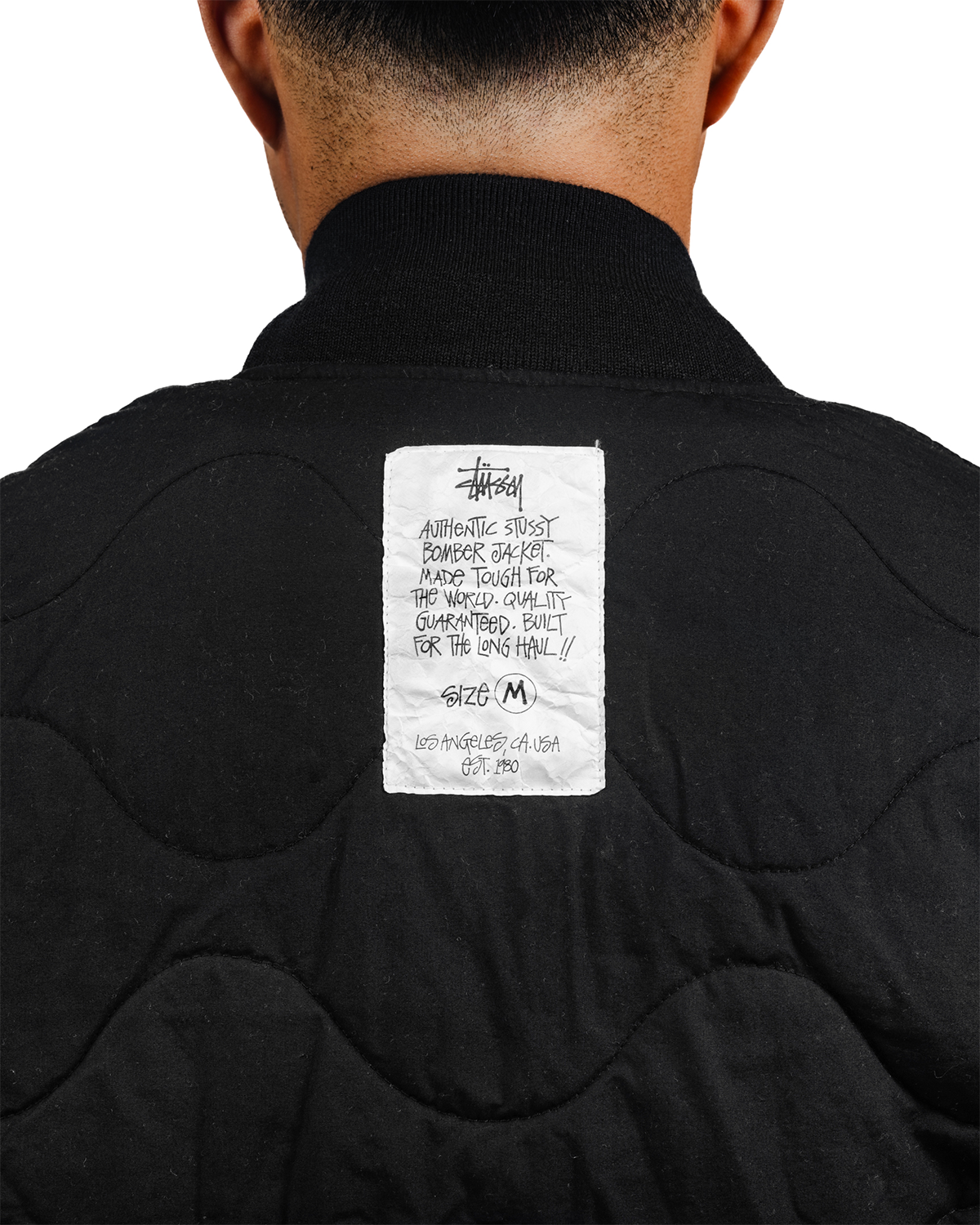 Quilted Bomber Waxed Black