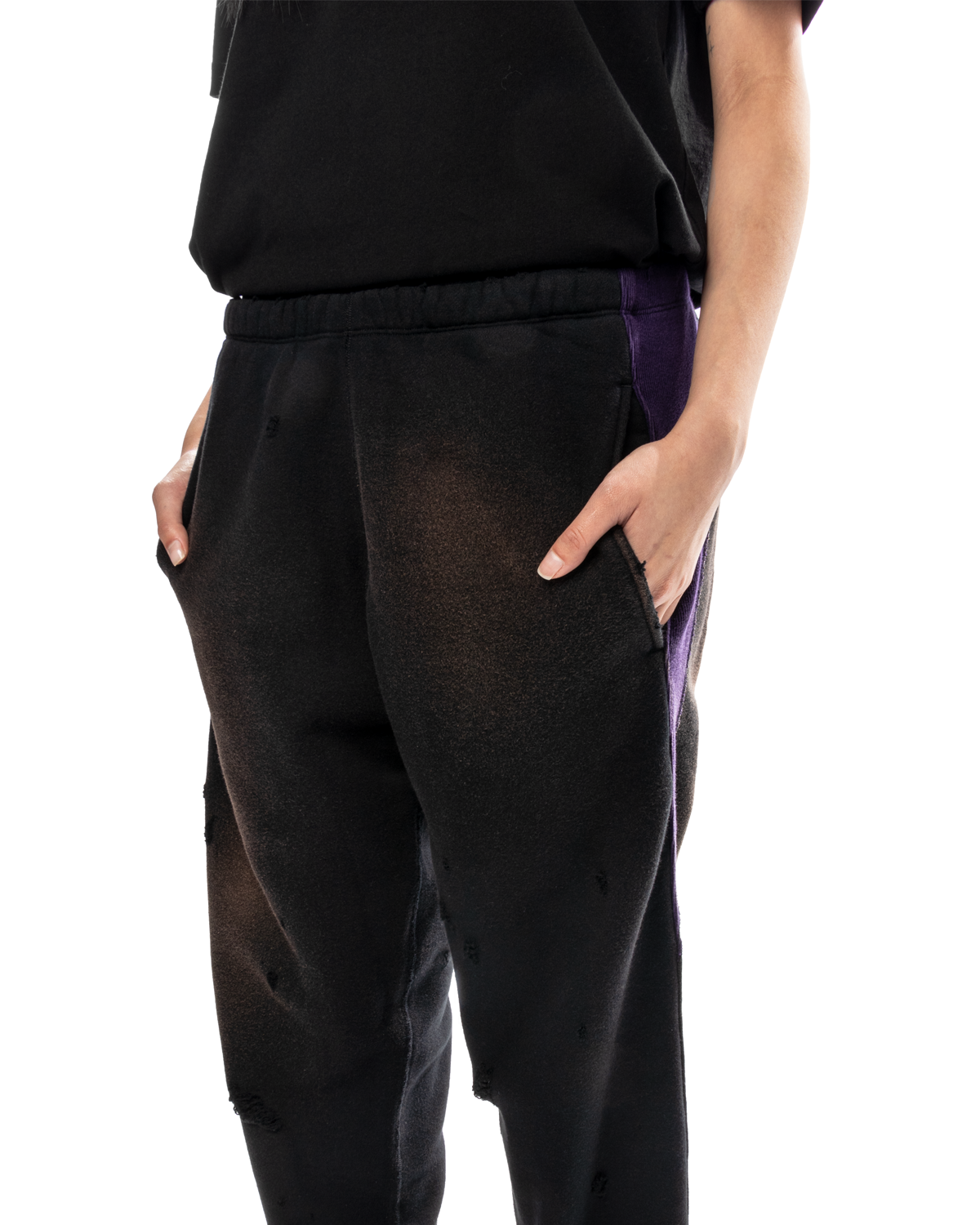 Sweat Pant 2-Tone Cotton French Terry Black