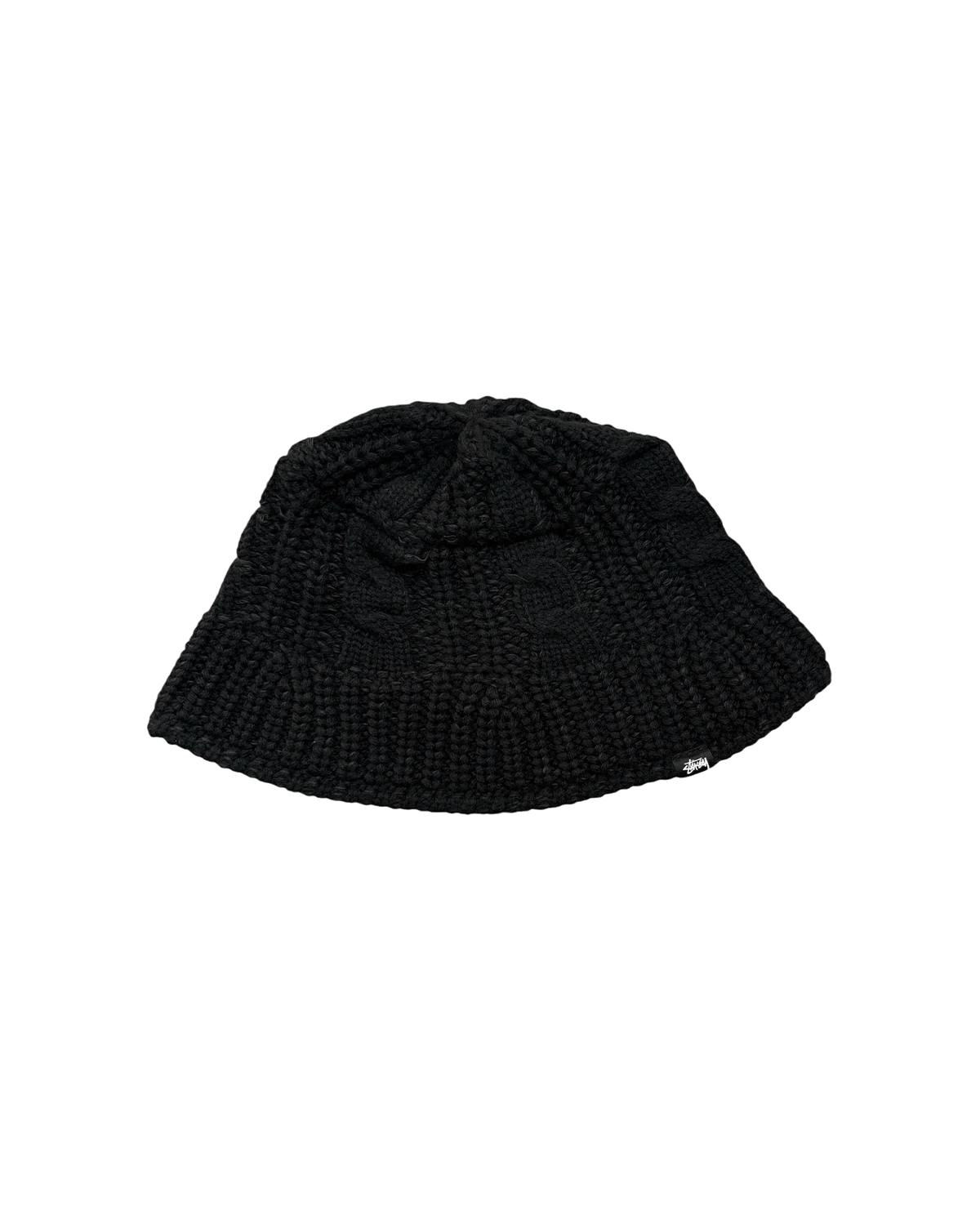 Cable Knit Bucket Hat Black