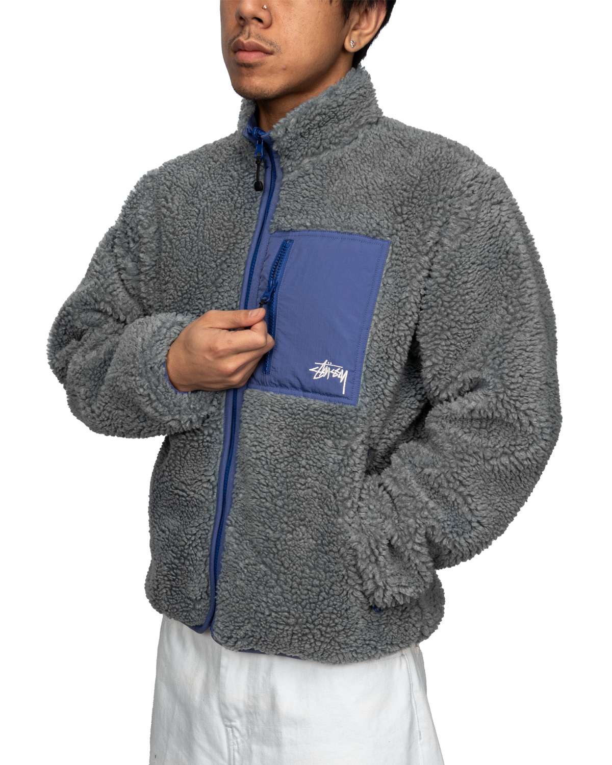 Sherpa Reversible Jacket Bluestone