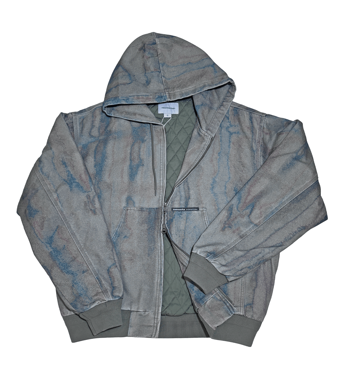Blurred Hooded Jacket Olive - LIKELIHOOD