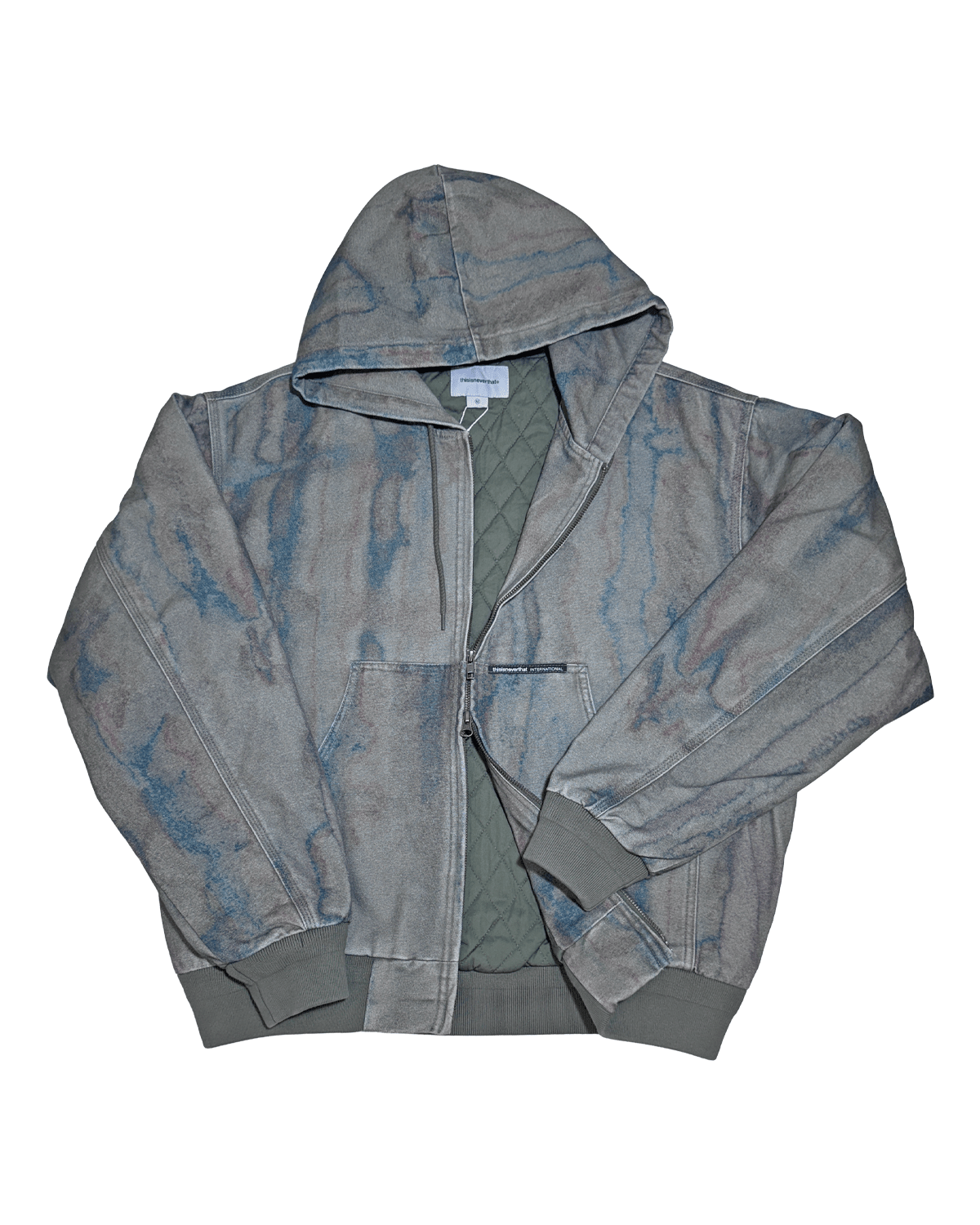 Blurred Hooded Jacket Olive - LIKELIHOOD