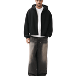 Boxy Zip - Up Hoodie Black - LIKELIHOOD