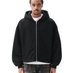 Boxy Zip - Up Hoodie Black - LIKELIHOOD