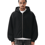 Boxy Zip - Up Hoodie Black - LIKELIHOOD