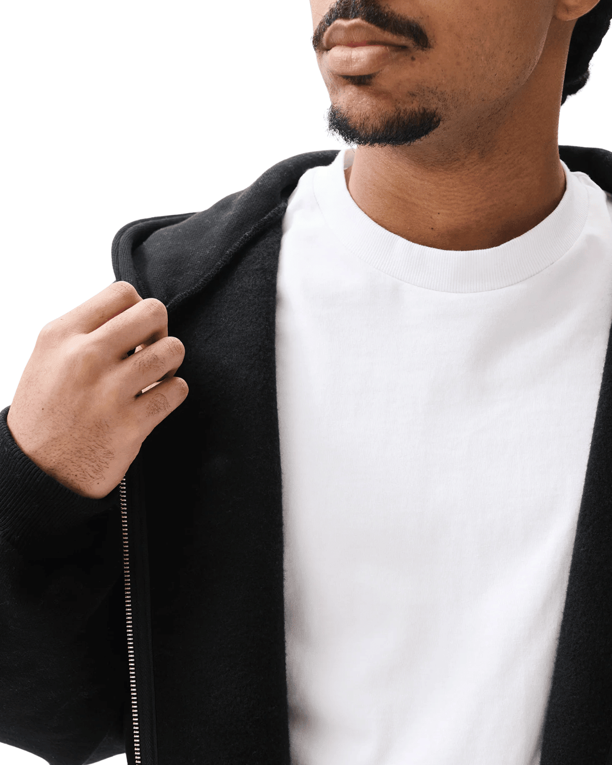 Boxy Zip - Up Hoodie Black - LIKELIHOOD