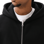 Boxy Zip - Up Hoodie Black - LIKELIHOOD