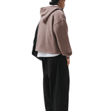 Boxy Zip - Up Hoodie Brown - LIKELIHOOD
