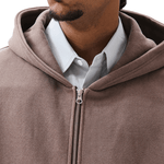 Boxy Zip - Up Hoodie Brown - LIKELIHOOD