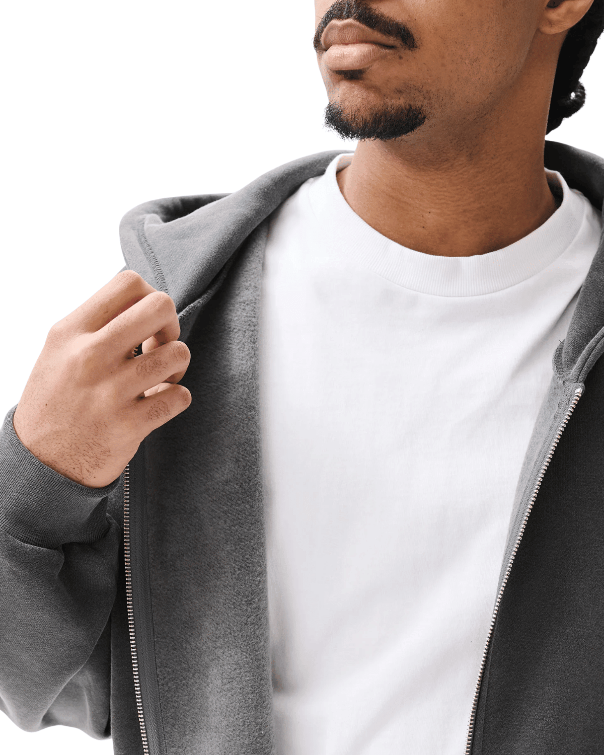 Boxy Zip - Up Hoodie Charcoal - LIKELIHOOD