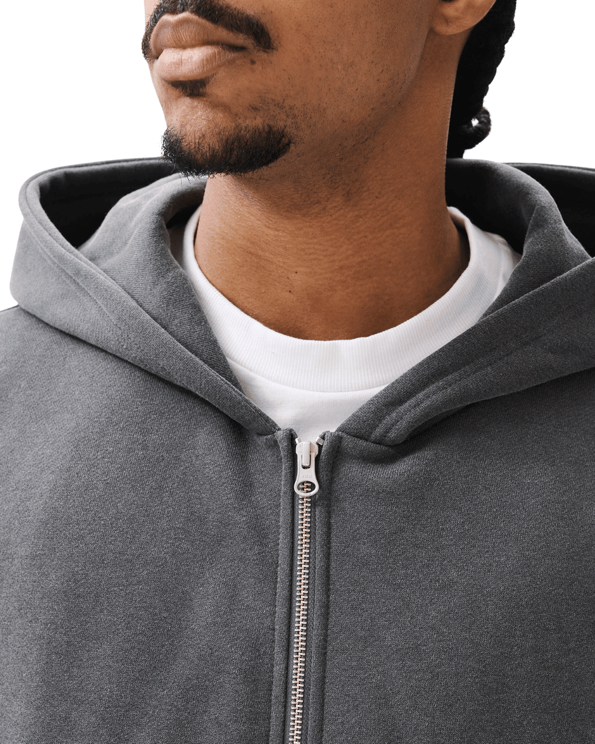 Boxy Zip - Up Hoodie Charcoal - LIKELIHOOD