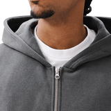 Boxy Zip - Up Hoodie Charcoal - LIKELIHOOD