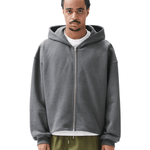 Boxy Zip - Up Hoodie Charcoal - LIKELIHOOD