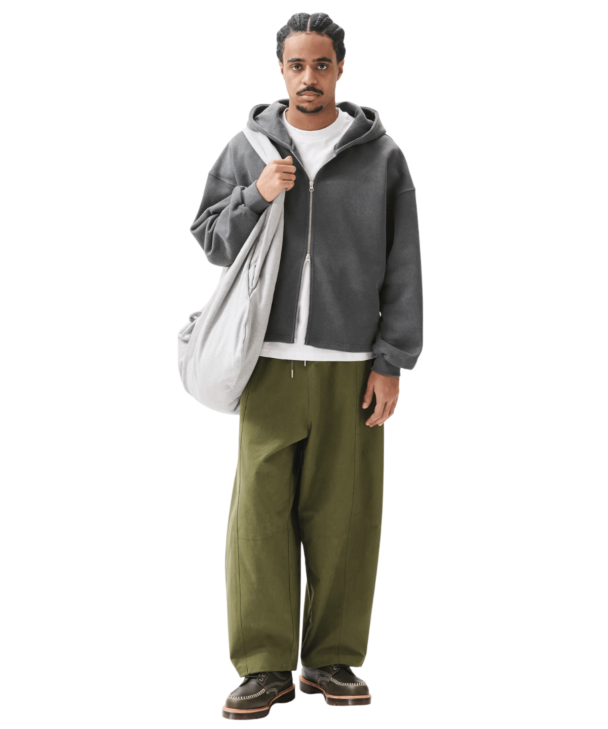 Boxy Zip - Up Hoodie Charcoal - LIKELIHOOD