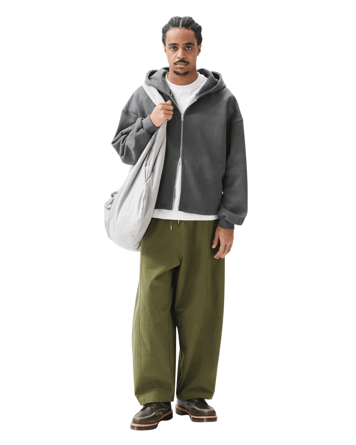 Boxy Zip - Up Hoodie Charcoal - LIKELIHOOD