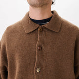 Mismatch Button Cardigan Brown