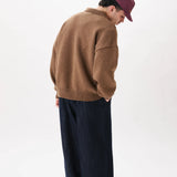 Mismatch Button Cardigan Brown
