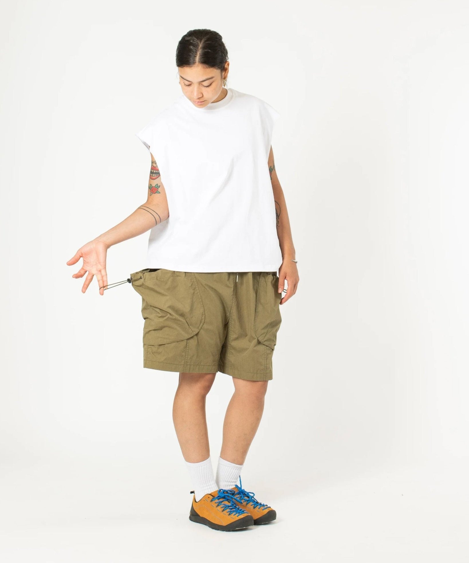 Bungee Cargo Shorts Khaki - LIKELIHOOD