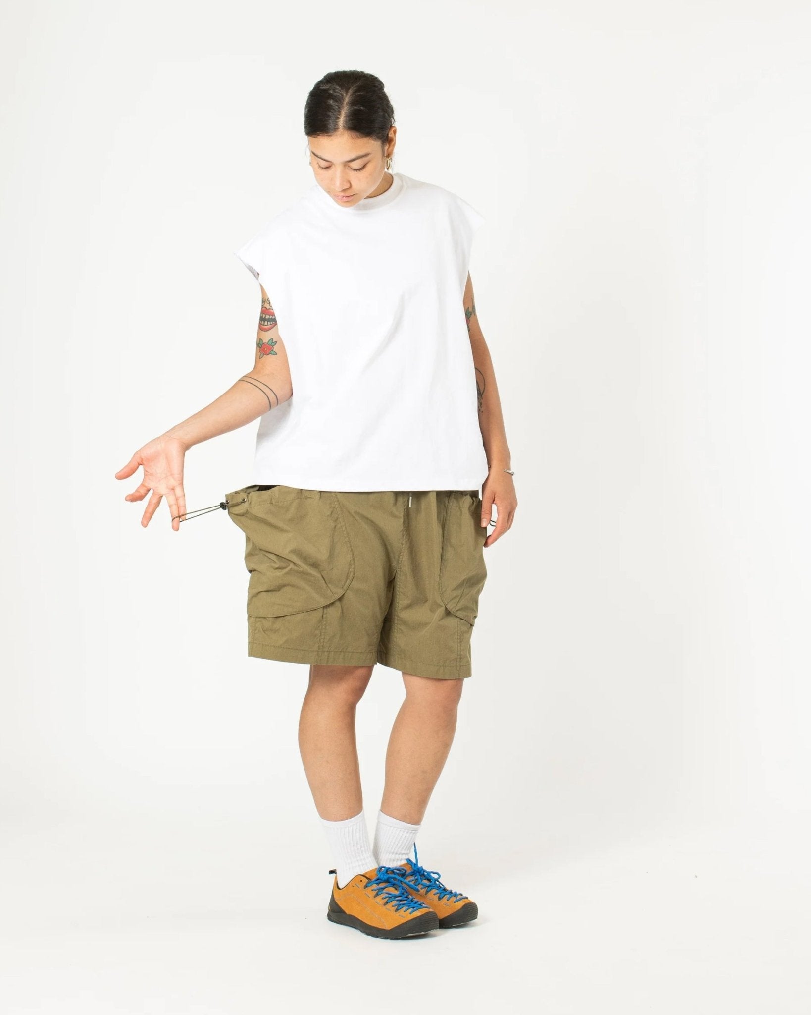 Bungee Cargo Shorts Khaki - LIKELIHOOD