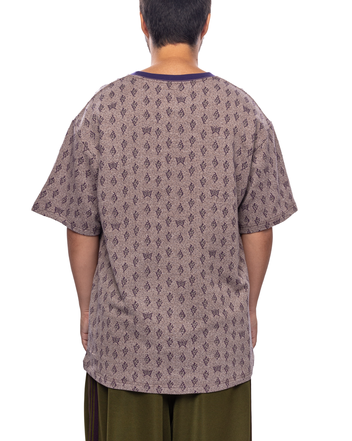 S/S Crew Neck Tee Grey/Purple