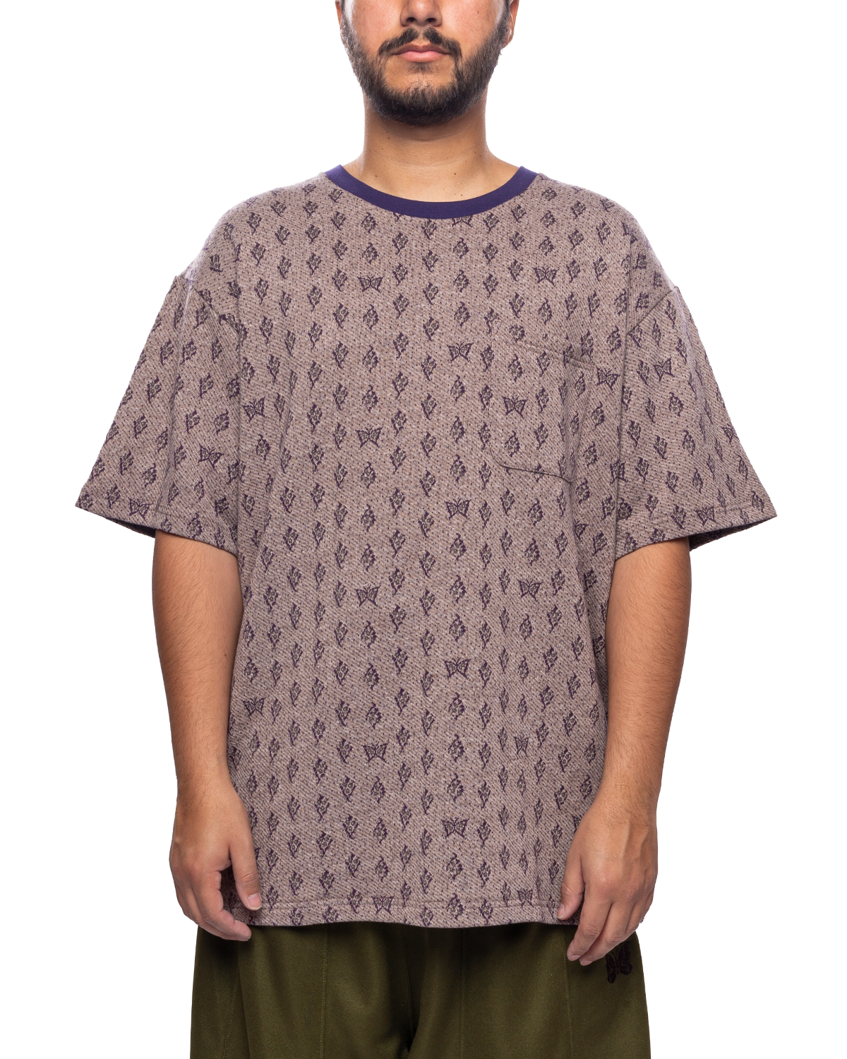 S/S Crew Neck Tee Grey/Purple