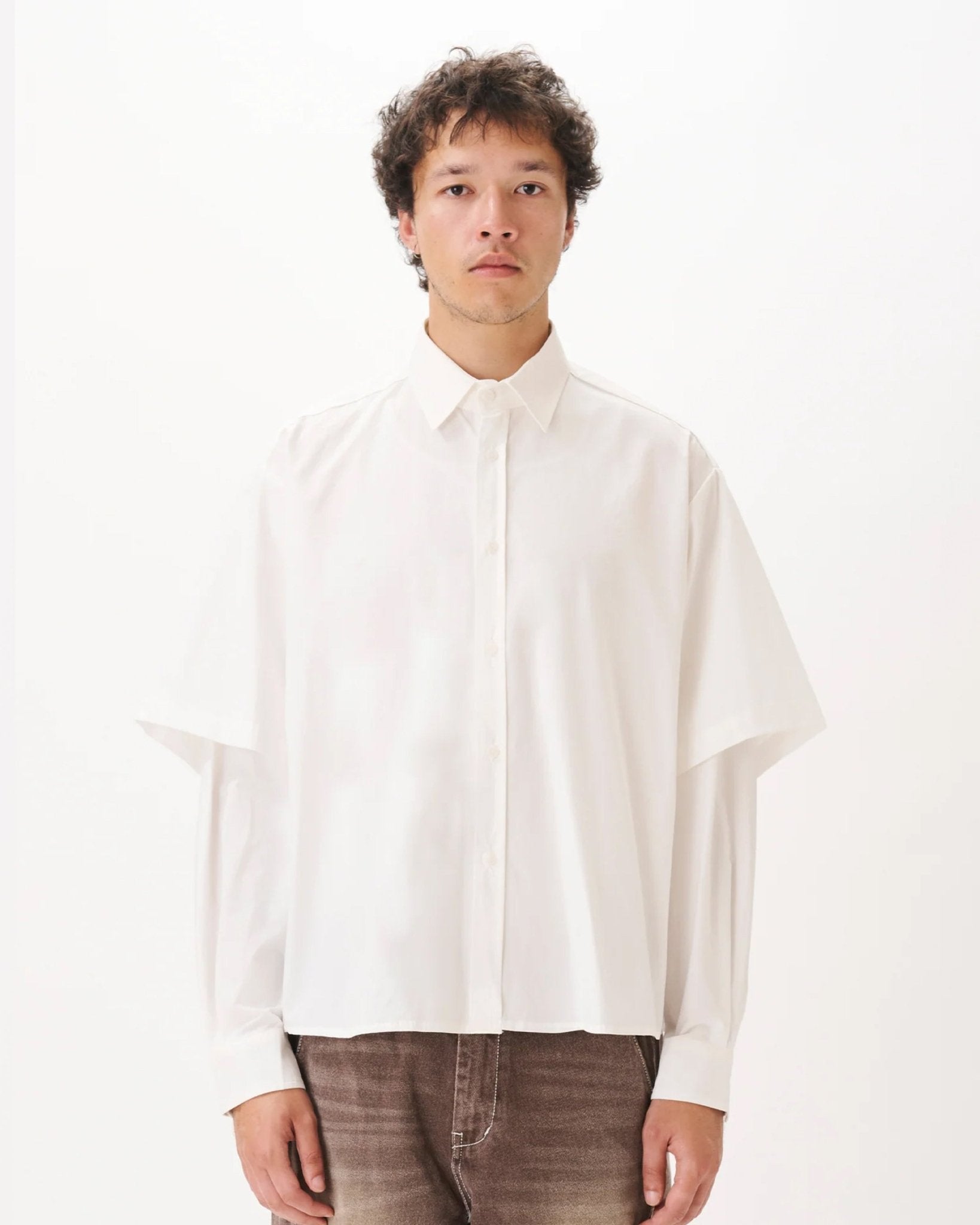 Button-up Layered Shirt White - LIKELIHOOD