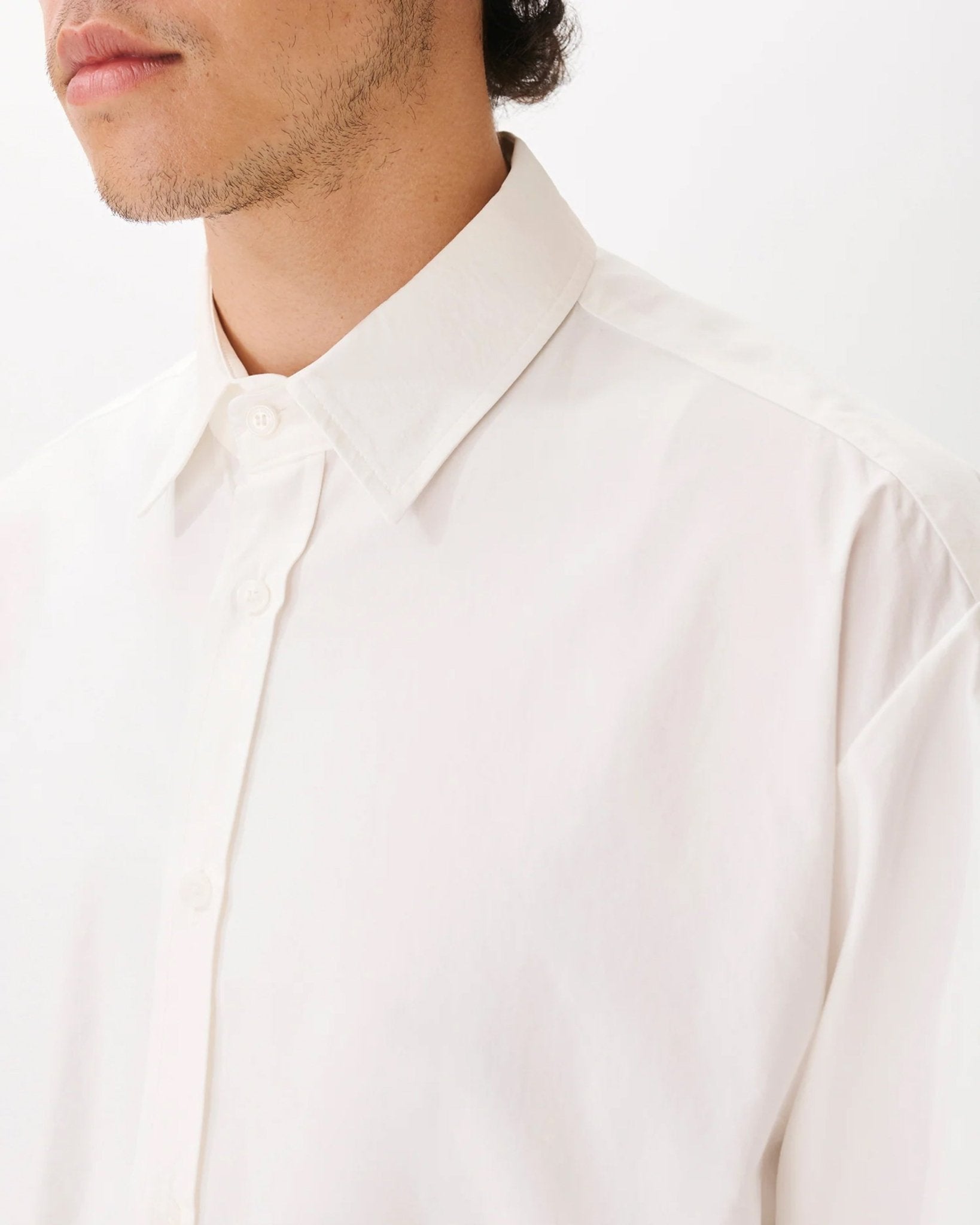 Button-up Layered Shirt White - LIKELIHOOD