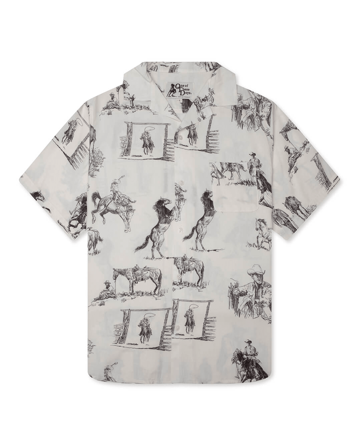 Charcoal Montage Camp Shirt Bone - LIKELIHOOD