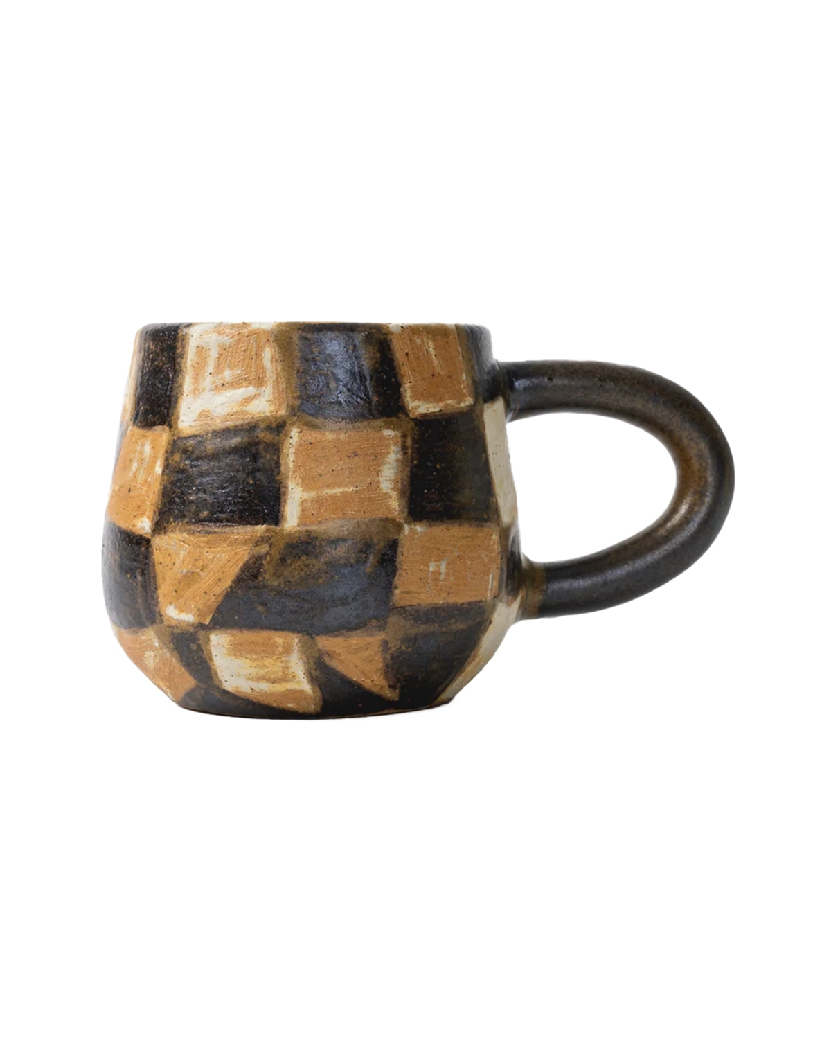 Checkered Mug Brown