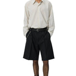Classic Shorts Black Tropical Wool - LIKELIHOOD