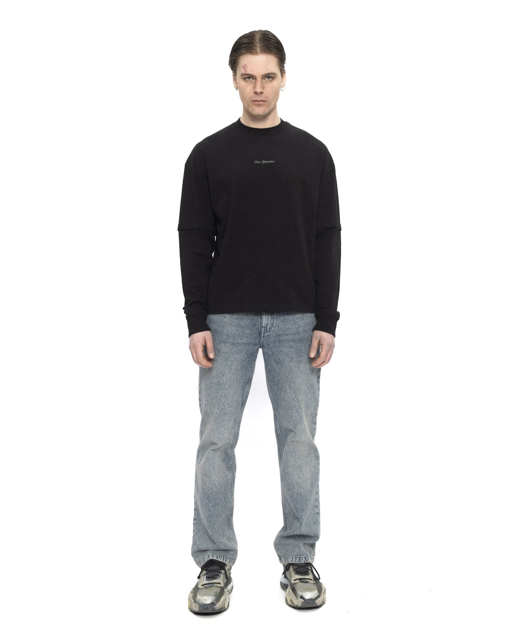 Clown Patchwork Long Sleeve Tee Black - LIKELIHOOD