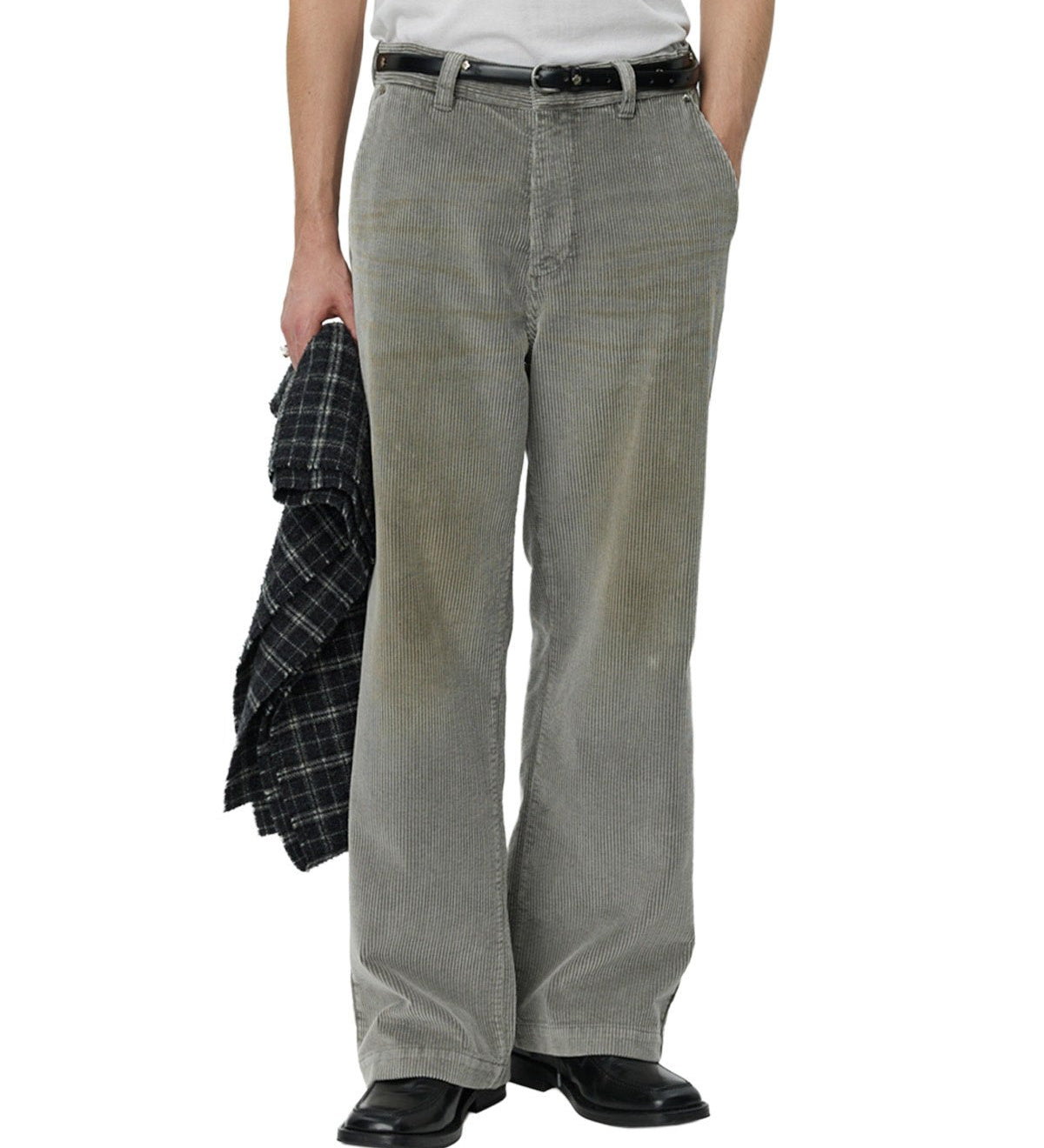 Cord Trousers Stained Grey - LIKELIHOOD