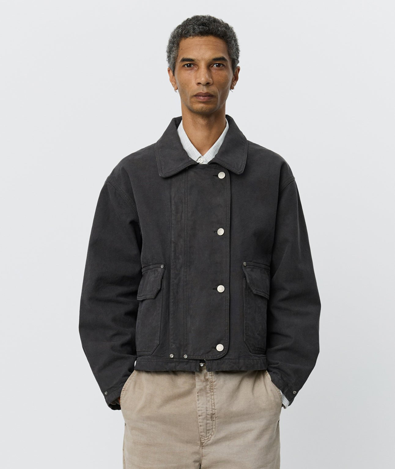 Courier Jacket Washed Grey Canvas - LIKELIHOOD
