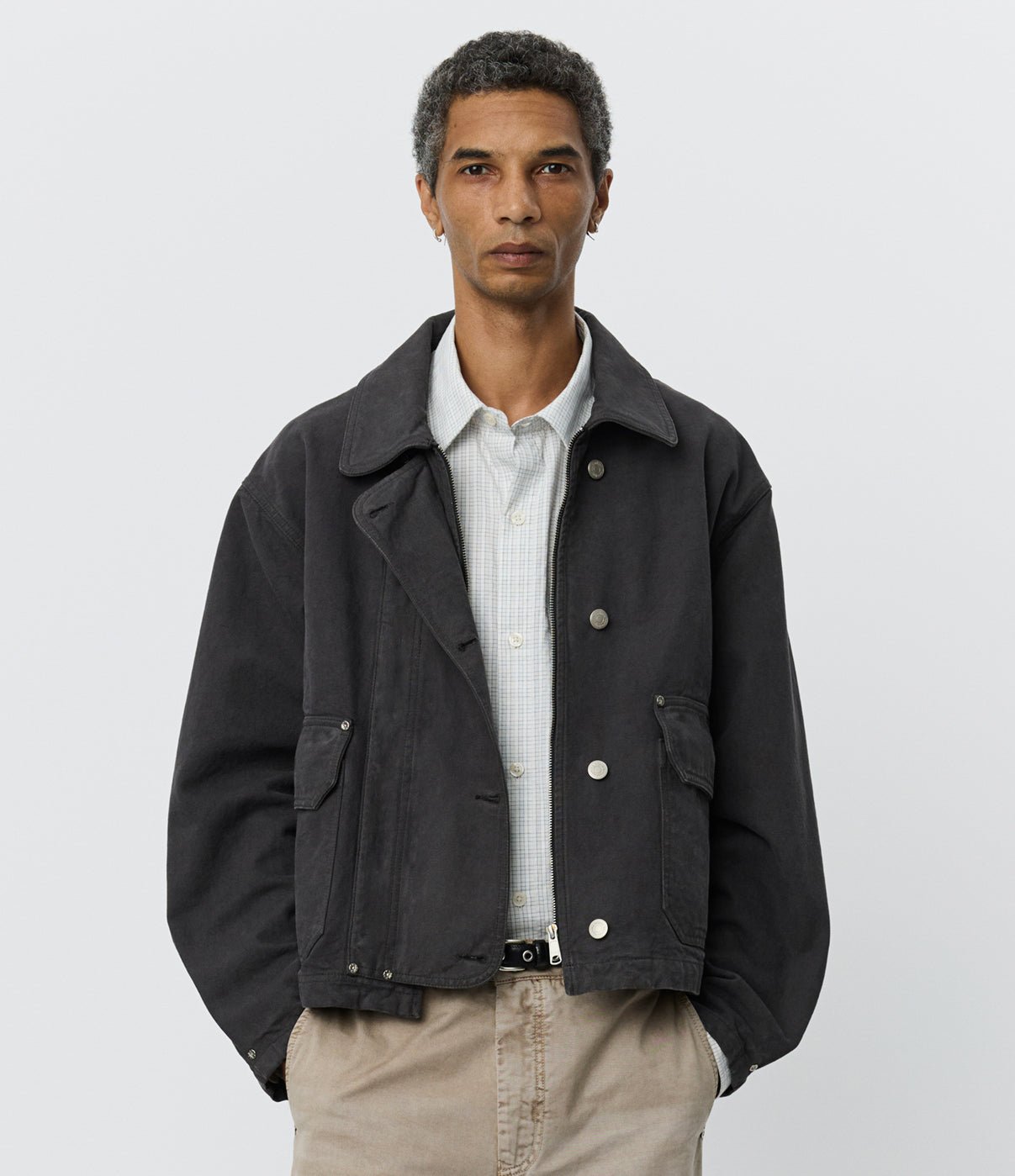 Courier Jacket Washed Grey Canvas - LIKELIHOOD