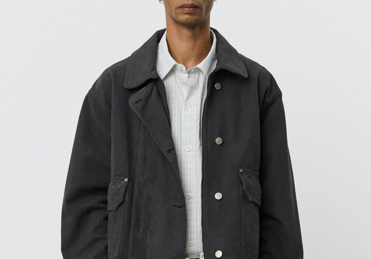 Courier Jacket Washed Grey Canvas - LIKELIHOOD