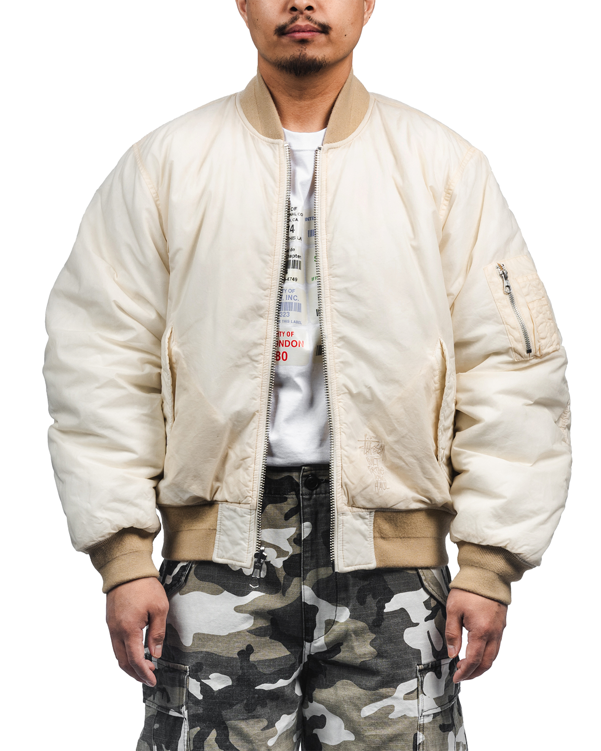 Quilted Bomber Waxed Cream