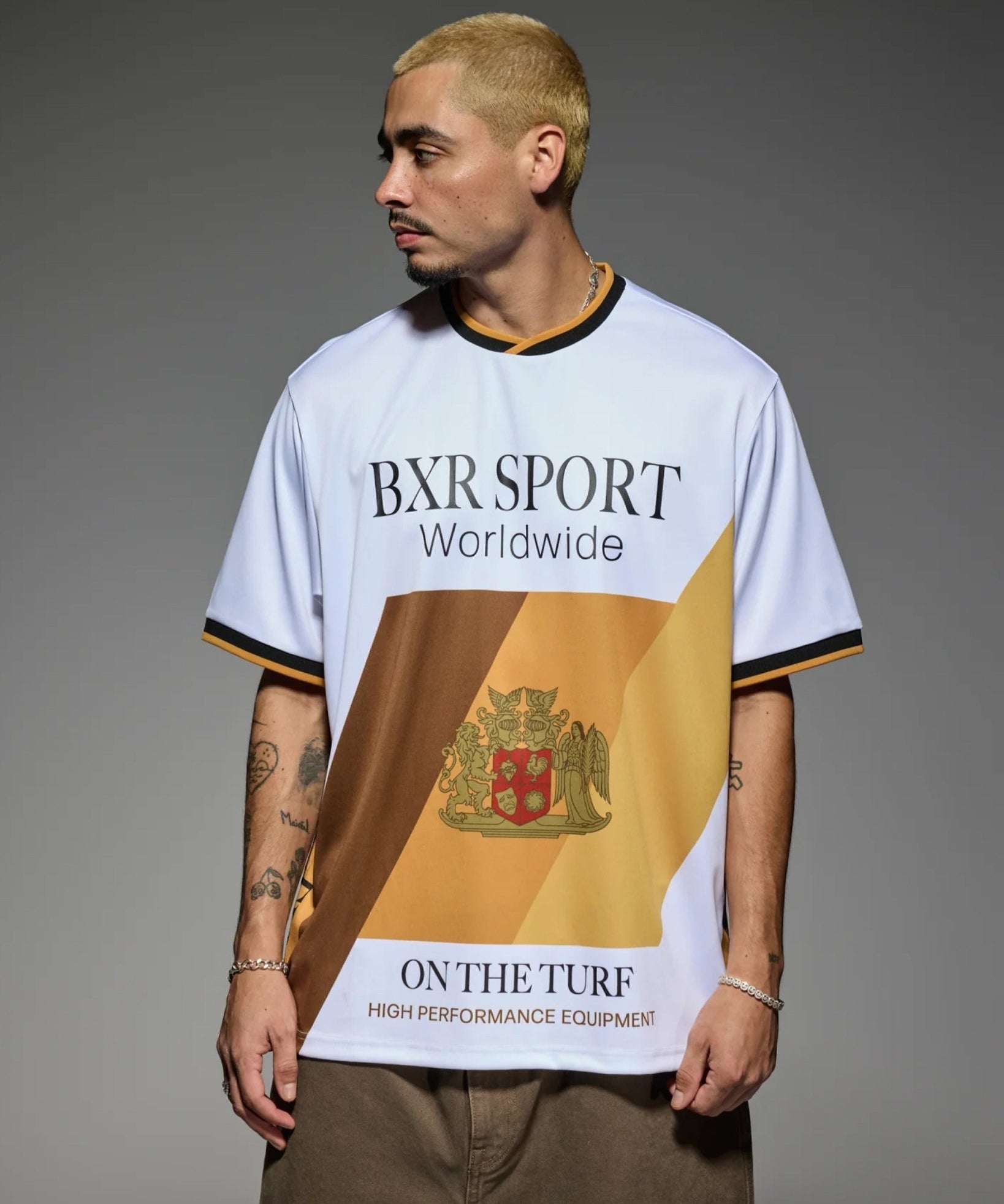 Crest Soccer Jersey White w/Gold - LIKELIHOOD
