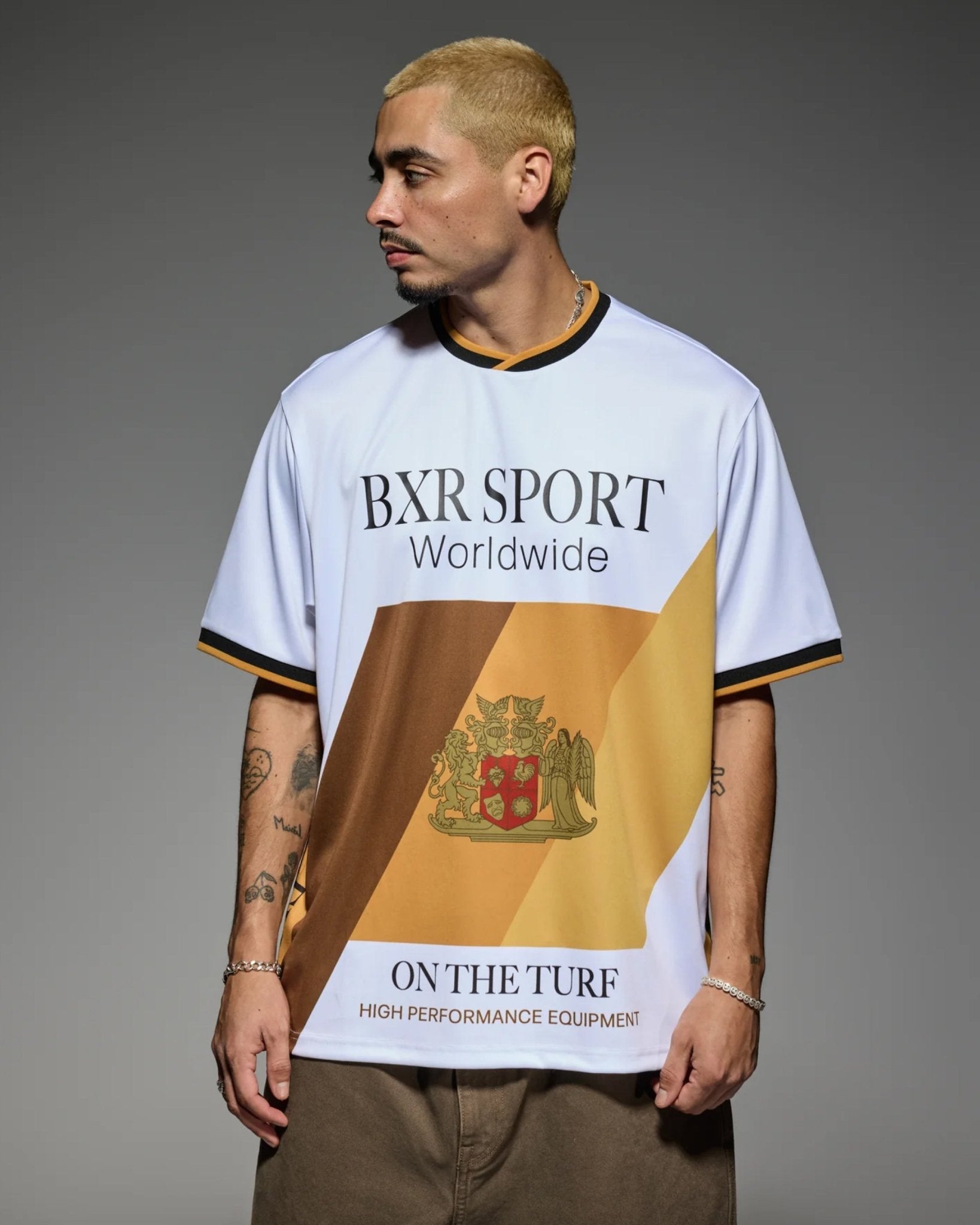 Crest Soccer Jersey White w/Gold - LIKELIHOOD