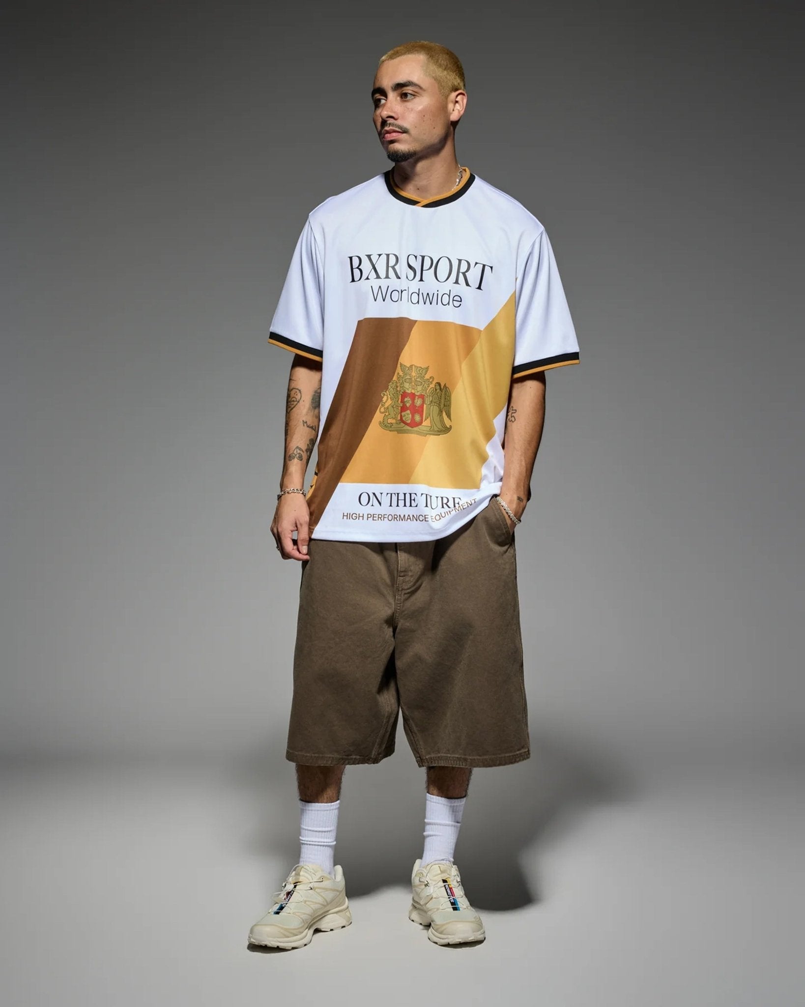 Crest Soccer Jersey White w/Gold - LIKELIHOOD