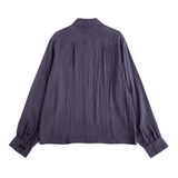 Crinkle LS Shirt Navy - LIKELIHOOD