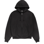Cursive Applique Zip Hoodie Black - LIKELIHOOD