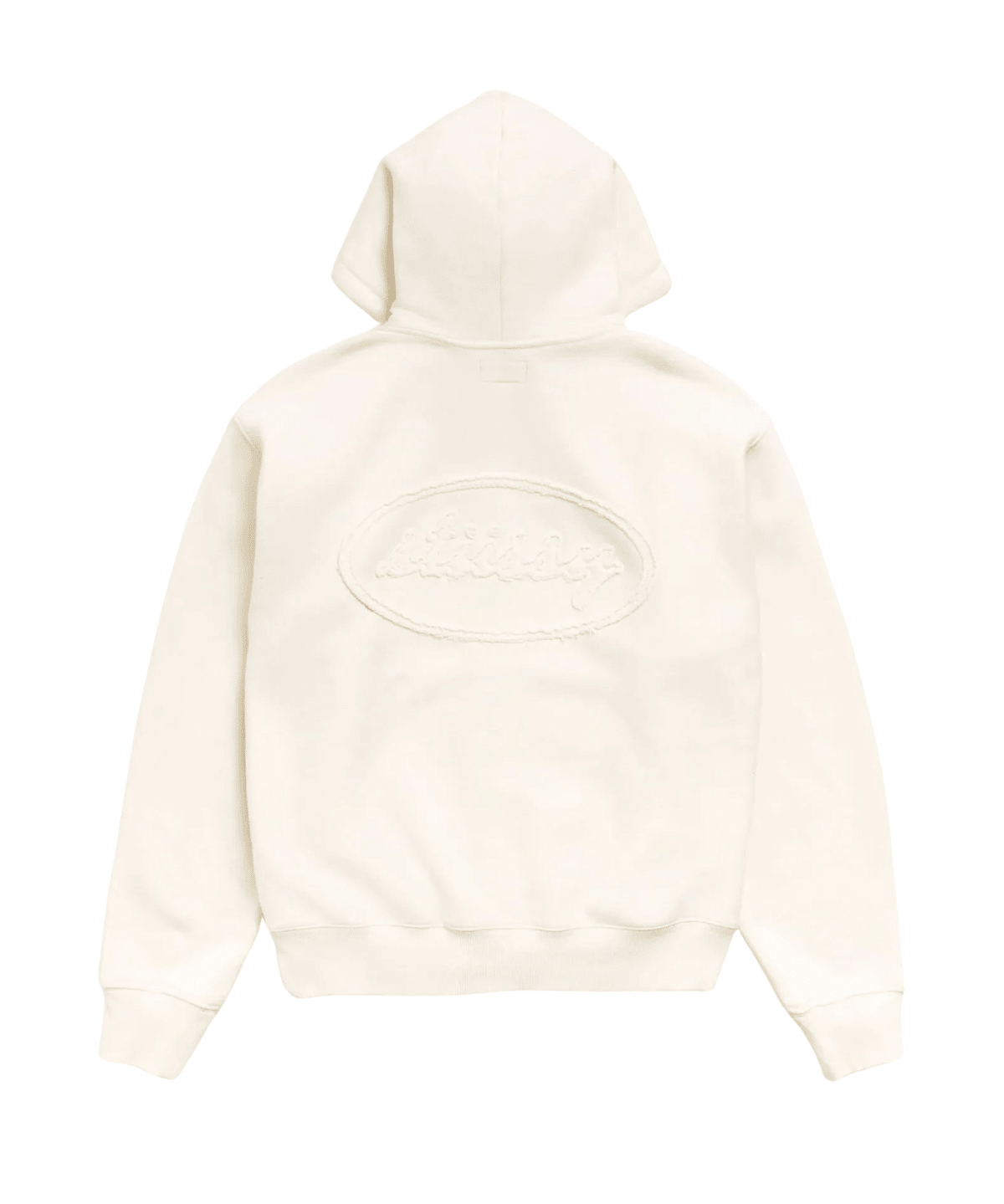 Cursive Applique Zip Hoodie Natural - LIKELIHOOD
