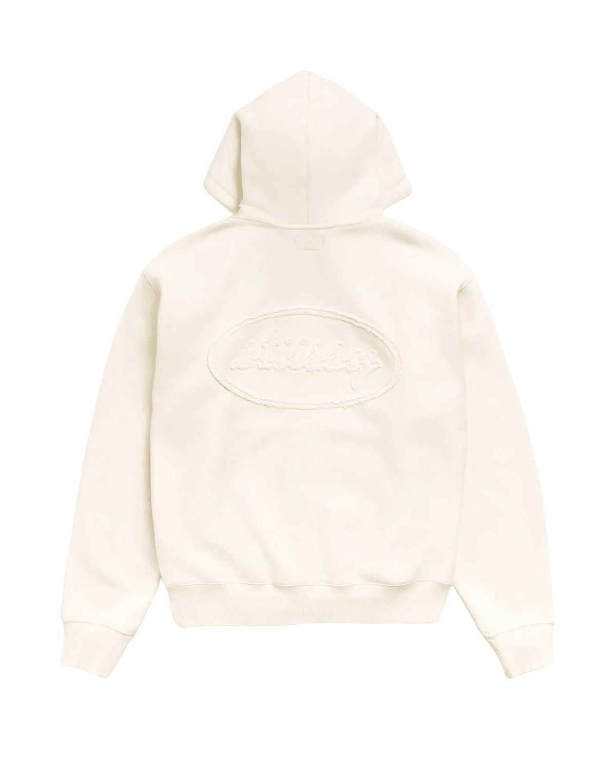 Cursive Applique Zip Hoodie Natural - LIKELIHOOD