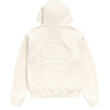 Cursive Applique Zip Hoodie Natural - LIKELIHOOD