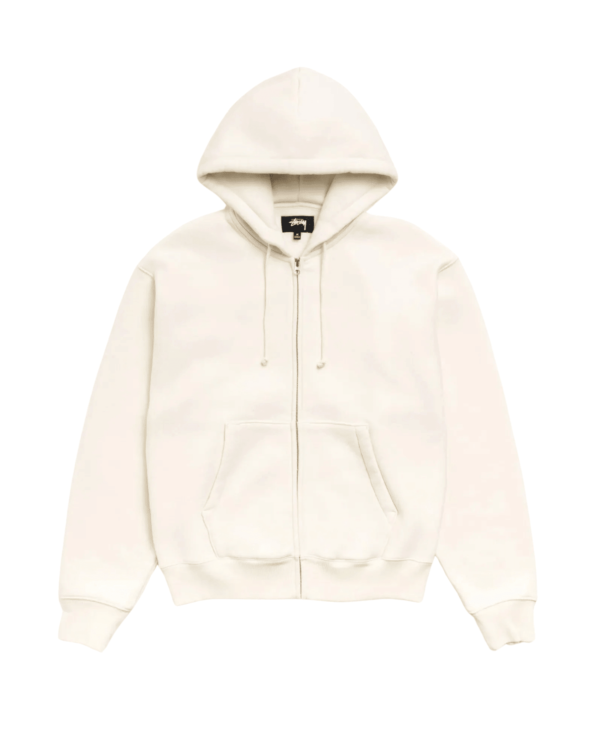 Cursive Applique Zip Hoodie Natural - LIKELIHOOD